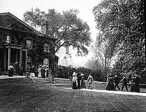 People visiting the Grange