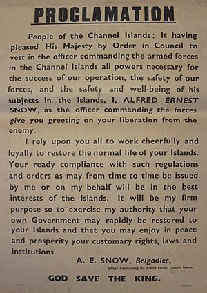 Proclamation Liberation Channel Islands 1945 Snow