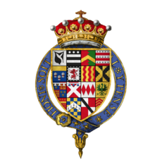 Quartered arms of Sir Henry Hastings, 3rd Earl of Huntingdon, KG