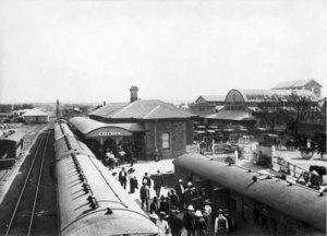 Queensland State Archives 3078 Passengers on the platform at Warwick Railway Station c 1905
