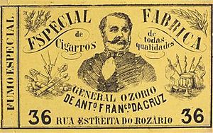 Rótulo de cigarro. General Osório -Manuel Luiz de Osório-
