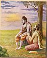 Rama became very much worried about Sita. His brother Lakshmana consoled him
