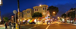Cole Street, left, and Haight Street, right