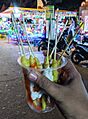 Sate telur gulung di alun-alun Nganjuk