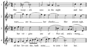 She Weepeth Sore in the Night William Lawes four voice round