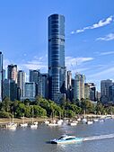 Skylines of Brisbane from Kangaroo Point Cliffs Park, 2020, 03