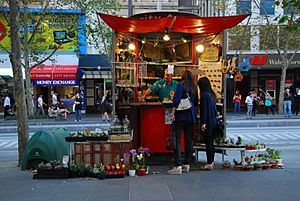 Street stall in the Melbourne city centre
