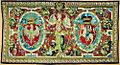 Tapestry with the coats of arms of Poland (White Eagle) and Lithuania (Vytis, Pahonia) and a figure of Victory