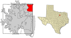 Location of Grapevine in Tarrant County, Texas