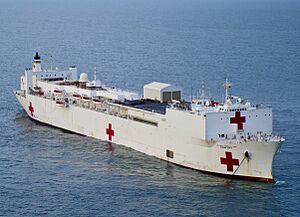 US Navy 110602-N-RM525-201 The Military Sealift Command hospital ship USNS Comfort (T-AH 20) is anchored off the coast of Tumaco, Colombia, during (cropped).jpg