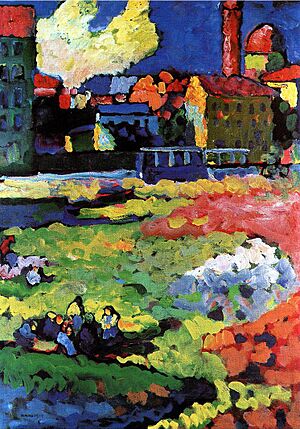 Vassily Kandinsky, 1908 - Munich-Schwabing with the Church of St-Ursula
