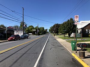 2022-09-24 15 11 02 View northwest along Main Street just northwest of Penn Avenue in Alburtis, Lehigh County, Pennsylvania