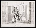 A raggedly dressed man being bitten by a guard dog Wellcome L0049795