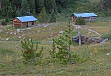 Abandoned log cabins, Independence, CO