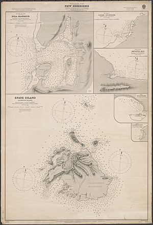 Admiralty Chart No 1637 South Pacific Ocean. New Hebrides, Published 1892
