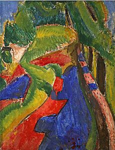Alfred H Maurer - Fauve Landscape with Red and Blue, c 1908