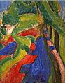Alfred H Maurer - Fauve Landscape with Red and Blue, c 1908