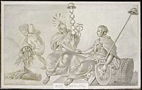 Allegorie op het 'Tractaat van Vriendschap en Commercie tusschen hun Hoog Mogenden de Staaten Generaal der Vereenigde Nederlanden en de Vereenigde Staaten van America', 1782 Rijksmuseum SK-A-4876