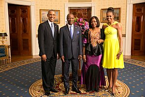 Alpha Conde with Obamas 2014