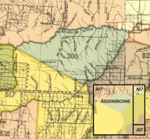 Assiniboine 1851 treaty territory. (Area 300)