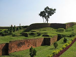 Ramparts of Mahasthangarh citadel in Bogra