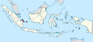 Location of Bangka Belitung in Indonesia