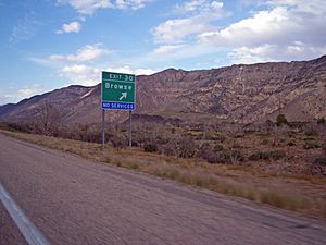 Browse, Utah, Interstate 15 sign