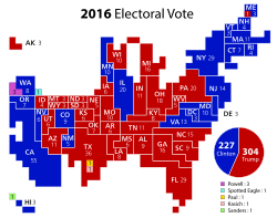 Cartogram—2016 Electoral Vote