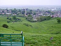 Castle Cary castle remains from Lodge Hill.jpg