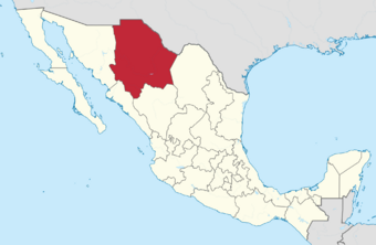 Chihuahua in Mexico (location map scheme)