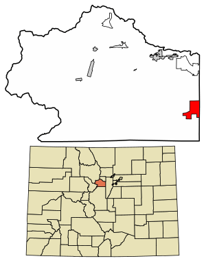 Location of the Upper Bear Creek CDP in Clear Creek County, Colorado.