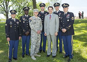 Governor of Wisconsin Scott Walker at the Milwaukee Veterans Affairs Medical Center in 2014