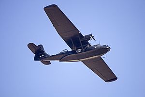 HARS (VH-PBZ) Consolidated PBY Catalina, in RAAF A24-362 livery, doing an flying display at the 2013 Avalon Airshow