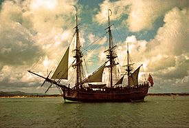 HM Bark Endeavour replica in Cooktown
