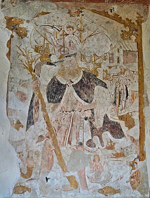 Image of St Christopher in St James Church, Bramley, Hants (geograph 5515448)