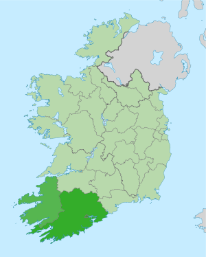 Ireland location map South West