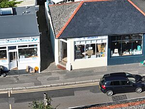 Jelberts Ice Cream Newlyn from air by Kernow Skies