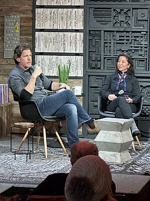 Jonathan Nolan and Janna Levin at the Sundance Film Festival 2024-9375