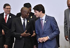 Jovenel Moïse with Justin Trudeau - Lima, Peru - 2018 (40563706515)