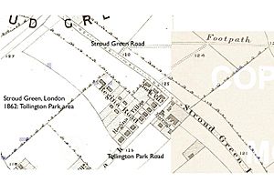 Map- Stroud Green, London (Tollington Park 1862)