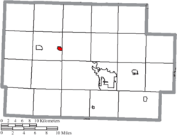 Location of Warsaw in Coshocton County