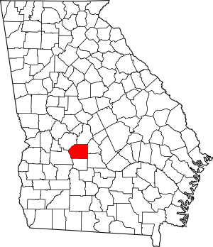 Map of Georgia highlighting Dooly County