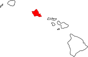 Map of Hawaii highlighting Honolulu County