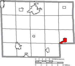 Location of New London in Huron County