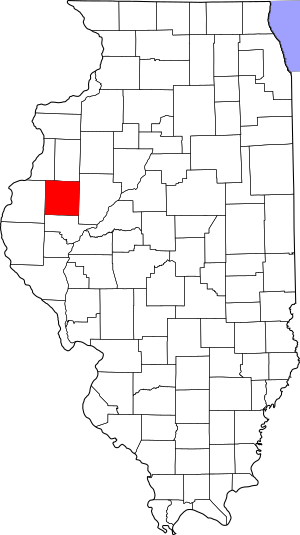 Map of Illinois highlighting McDonough County