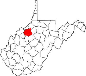 Map of West Virginia highlighting Ritchie County