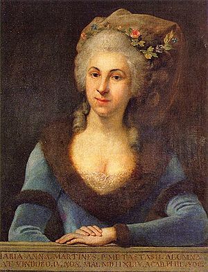 Marianna Martines, Pupil of P. Metastasio; born in Vienna, 4th day of May 1744, Member Academia Filarmonica