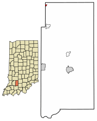 Location of Crane in Martin County, Indiana.