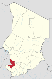 Map of Chad showing Mayo-Kebbi Est