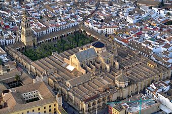 Mezquita de Córdoba desde el aire (Córdoba, España)